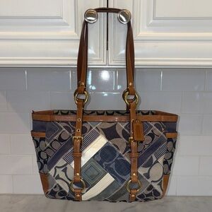 Coach Y2K Vintage Signature Denim Patchwork Gallery Tote - RARE 🔥
